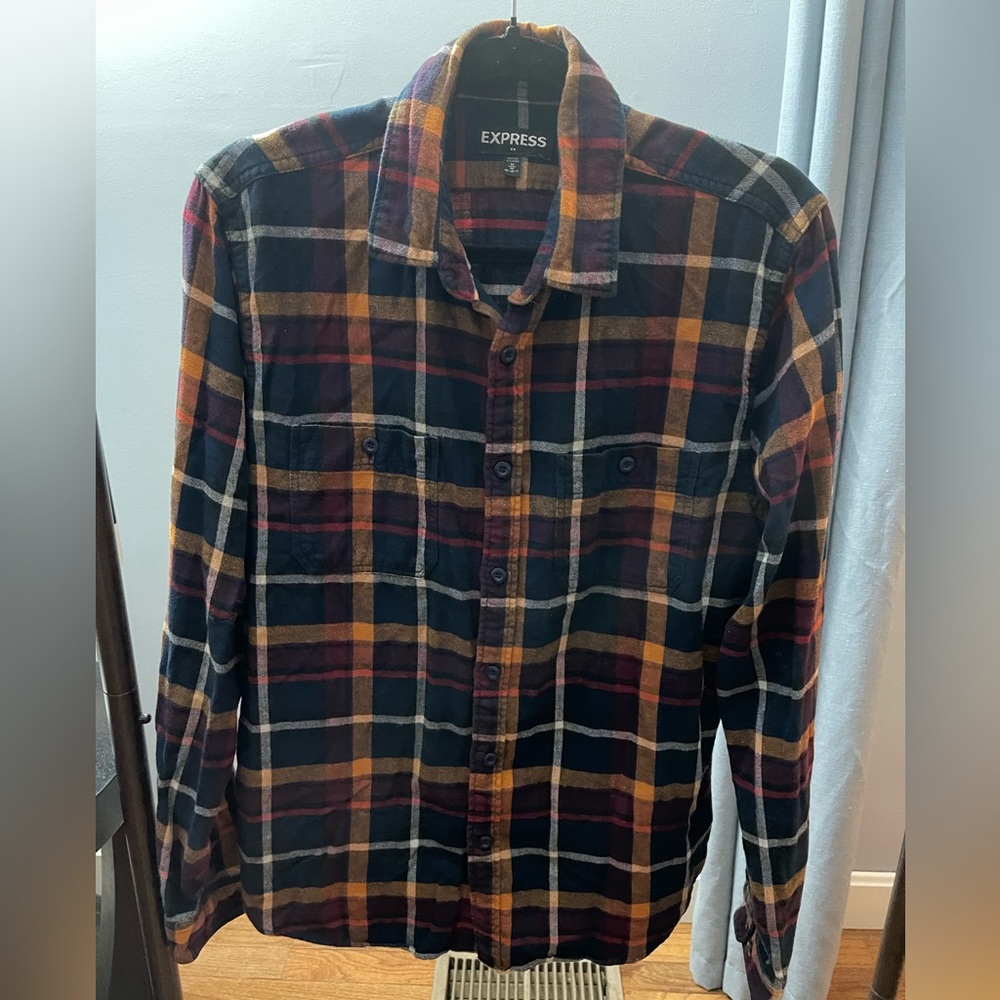 Express Mens size medium Multicolor Plaid Shirt